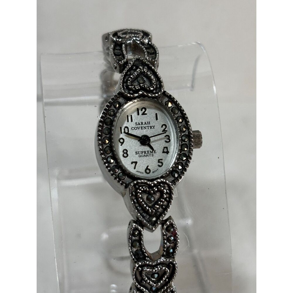 Sarah Coventry Supreme Marcasite silver women's watch, working